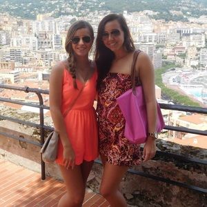 Pink and orange romper